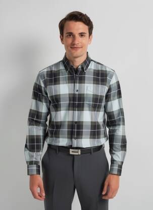 Cămașă cu mâneci lungi gri FRED PERRY bărbat