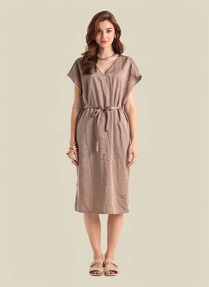 Rochie scurtă maro VILA femeie