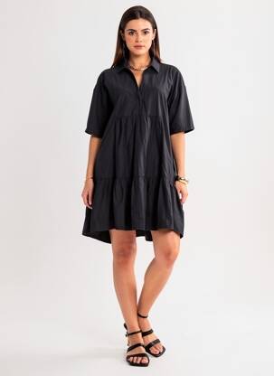 Rochie scurtă negru MANGO femeie