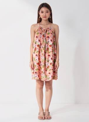 Rochie scurtă roz SUPERDRY femeie