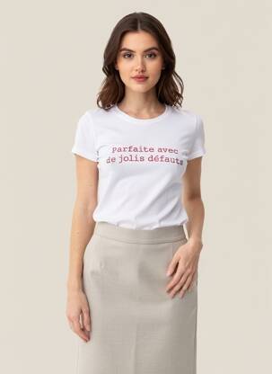 Tricou alb MONSIEUR TSHIRT femeie