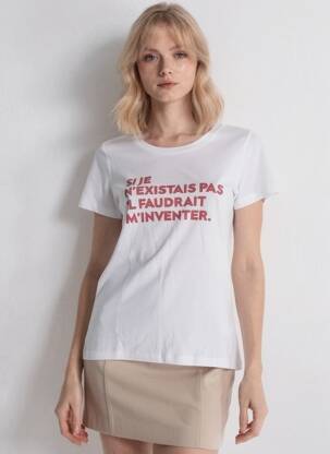 Tricou alb MONSIEUR TSHIRT femeie