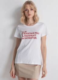 Tricou alb MONSIEUR TSHIRT femeie