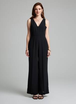 Salopetă-pantalon negru MANGO femeie