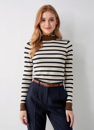 Pulover cu guler înalt bej SCOTCH & SODA femeie