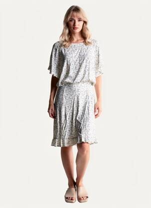 Rochie midi bej NAF NAF femeie