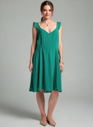 Rochie midi verde NAF NAF femeie