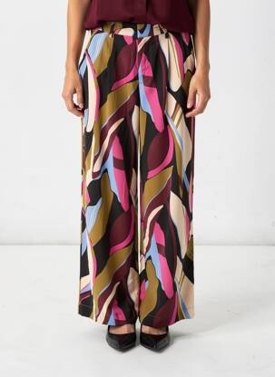 Pantalon larg alb PULZ femeie