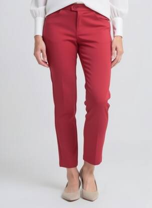 Pantalon drept roșu MULTIPLES femeie