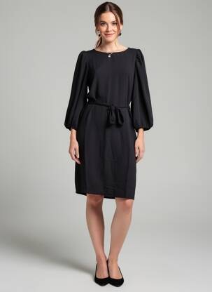 Rochie midi mâneci lungi mâneci lungi negru VILA femeie