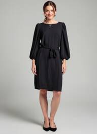 Rochie midi mâneci lungi mâneci lungi negru VILA femeie