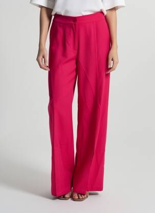 Pantalon larg roz AMELIE & AMELIE femeie
