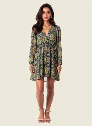 Rochie scurtă verde MANGO femeie