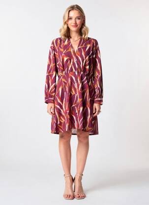 Rochie midi guler în v violet VILA femeie