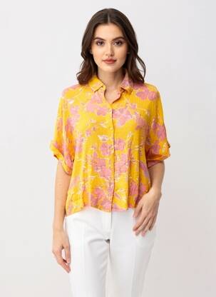 Cămașă mâneci scurte mâneci scurte portocaliu VERO MODA femeie