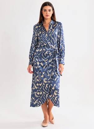 Rochie lungă albastru MANGO femeie