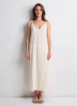Rochie lungă bej VILA femeie
