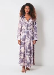Rochie lungă violet MANGO femeie