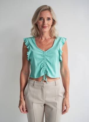 Tricou croială dreaptă verde ONLY femeie