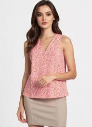 Bluză guler în v fără mâneci roșu VERO MODA femeie