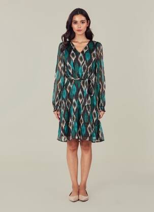 Rochie midi guler rotund verde VERO MODA femeie