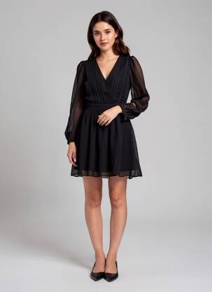 Rochie scurtă negru MANGO femeie