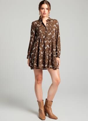 Rochie scurtă maro VERO MODA femeie