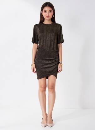 Rochie scurtă auriu MANGO femeie