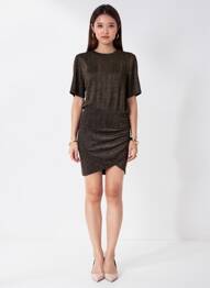 Rochie scurtă auriu MANGO femeie