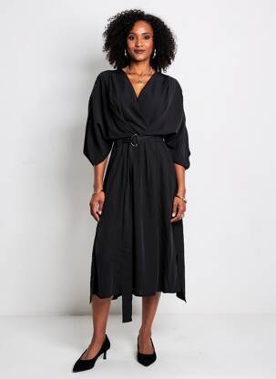 Rochie midi negru YUGEN femeie