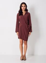 Rochie scurtă maro MANGO femeie