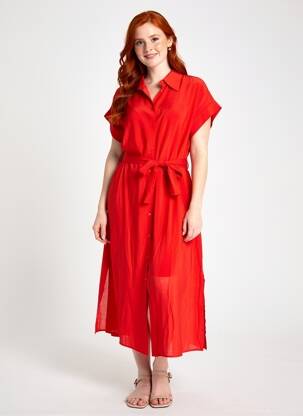 Rochie lungă roșu MANGO femeie