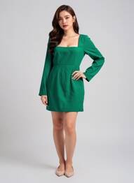 Rochie scurtă verde MANGO femeie