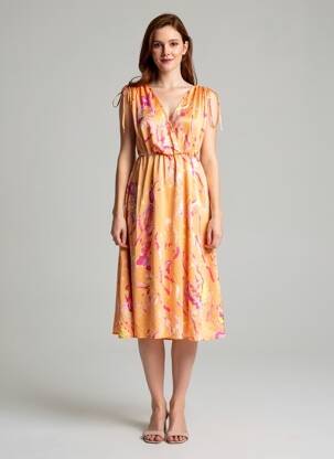 Rochie scurtă portocalie VERO MODA femeie