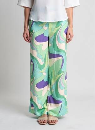 Pantalon larg verde MORGAN femeie