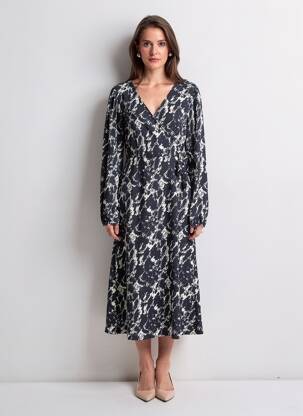 Rochie lungă mâneci lungi mâneci lungi albastru VILA femeie