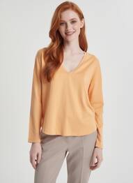 Tricou portocaliu MANGO femme