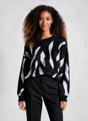 Pulover guler rotund negru VILA femeie