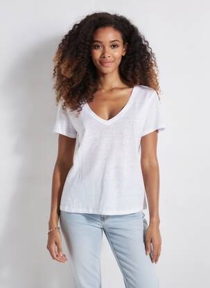 Tricou alb MANGO femeie