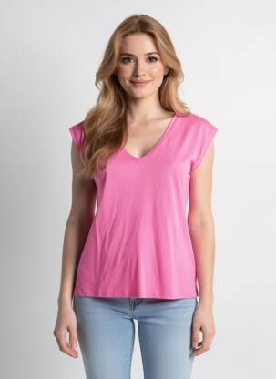 Tricou roz PIECES femeie