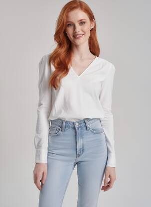 Cămașă croială dreaptă mâneci lungi alb VERO MODA femme