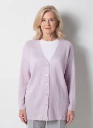 Vestă cu mâneci lungi violet MANGO femeie