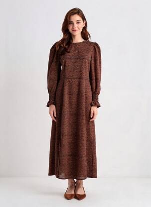 Rochie lungă portocalie MANGO femeie