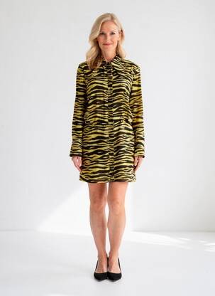 Rochie scurtă galben MANGO femeie