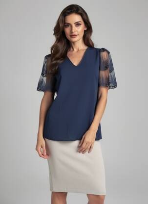 Tricou albastru NAF NAF femeie