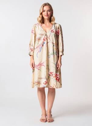 Rochie midi mâneci lungi mâneci lungi bej JACQUELINE DE YONG femeie