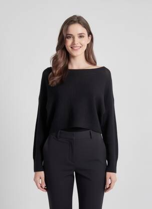Pulover negru CLOUDS OF FASHION femeie