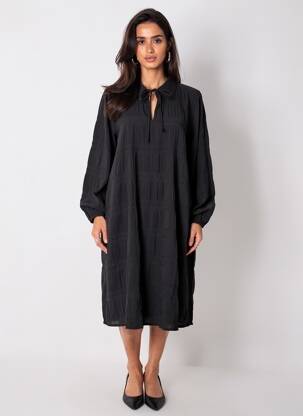 Rochie midi mâneci lungi mâneci lungi negru JACQUELINE DE YONG femeie