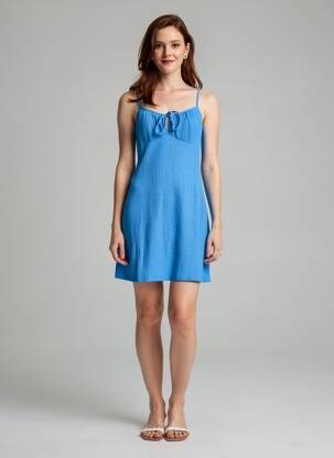 Rochie scurtă fără mâneci fără mâneci albastru ONLY femeie
