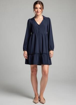 Rochie midi albastru NAF NAF femeie